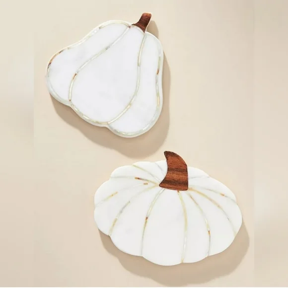 Anthropologie Marble Pumpkin Coaster Set - Thumbnail 2